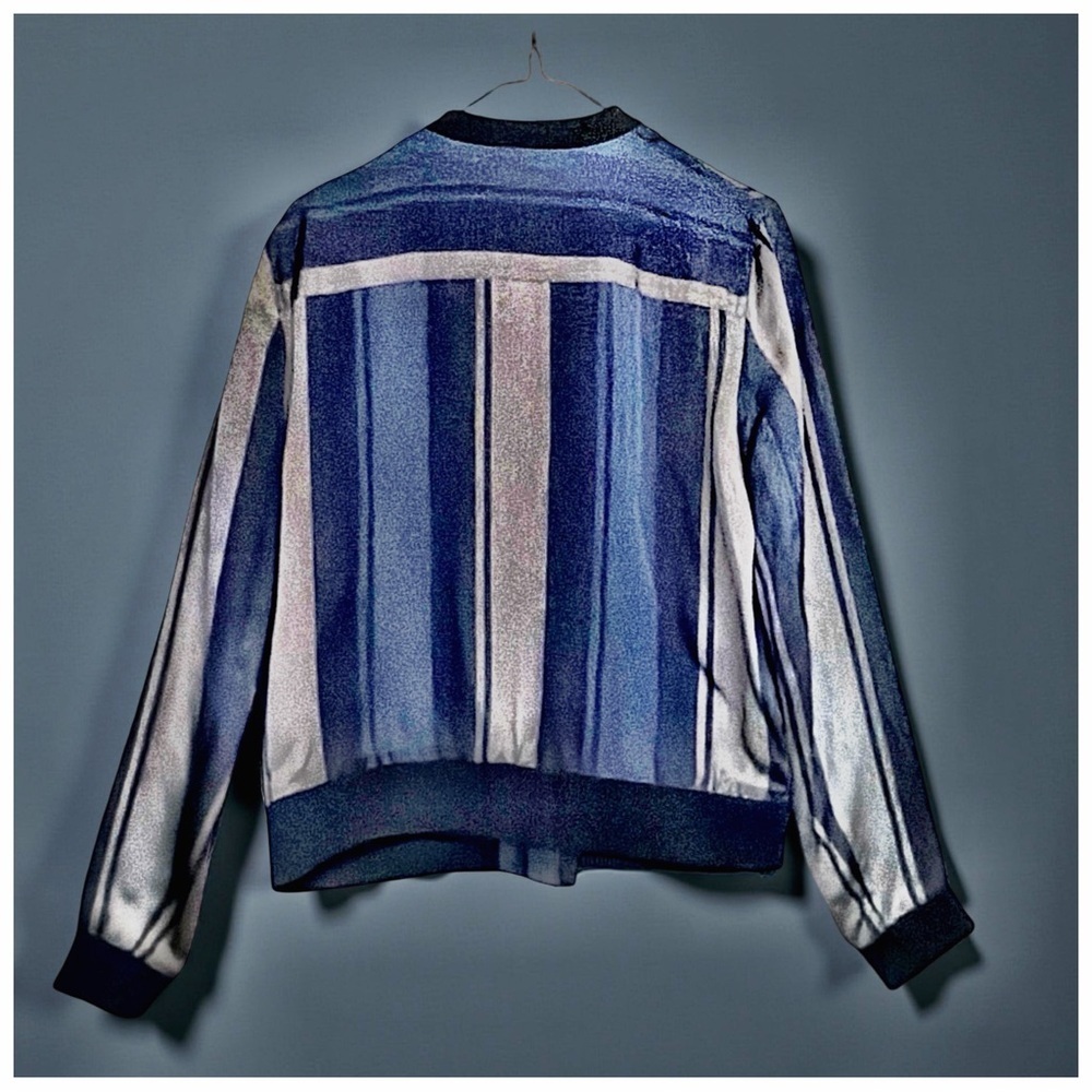 Nordstrom Collection Silk Striped
Bomber Jacket | Luxe Twill | Modern Classic - Picture 3 of 12